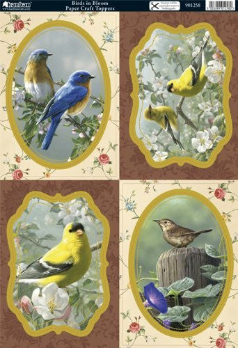 birds in bloom papercraft toppers - hanrattycraftsgifts.co.uk