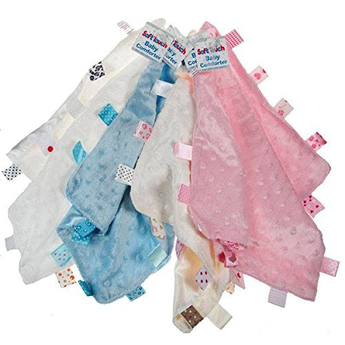 Luxurious Baby Minky Dimple Fabric Comforter With Satin Tags (White) - hanrattycraftsgifts.co.uk