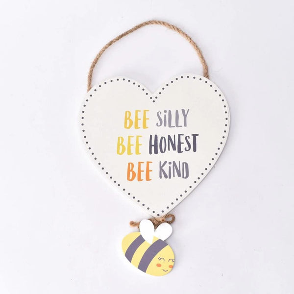 Love Life Heart Home Plaque - Bee Silly Honest Kind