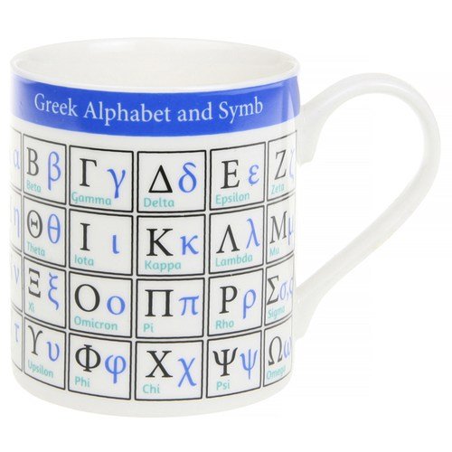 Greek Alphabet and Symbols Educational Fine Bone China Mug - hanrattycraftsgifts.co.uk