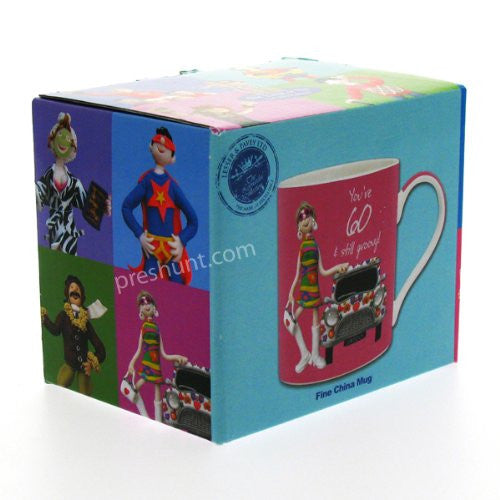 You're 60 - And still groovy! - Female Birthday Mug - hanrattycraftsgifts.co.uk