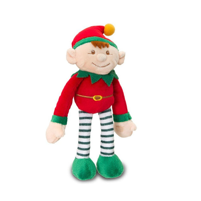 Red Christmas Dangly Elf Soft Toy With Stick Together Hands Can Sit On Shelf - hanrattycraftsgifts.co.uk