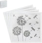 SET OF 4 GLASS SPARKLE BLING SILVER DRAGONFLY AND DANDELION COASTERS