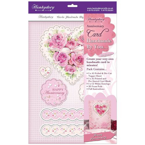 hunkydory handmade by you card kit happy anniversary - hanrattycraftsgifts.co.uk