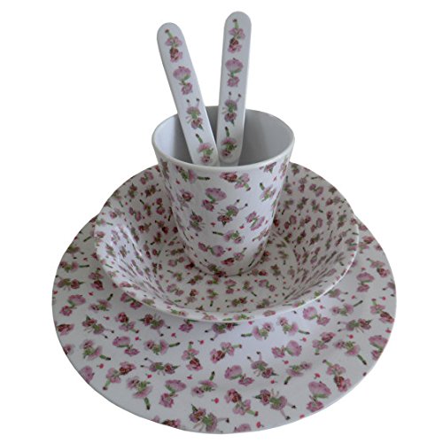 garden fairy melamine set(bowl,plate cup fork spoon) - hanrattycraftsgifts.co.uk