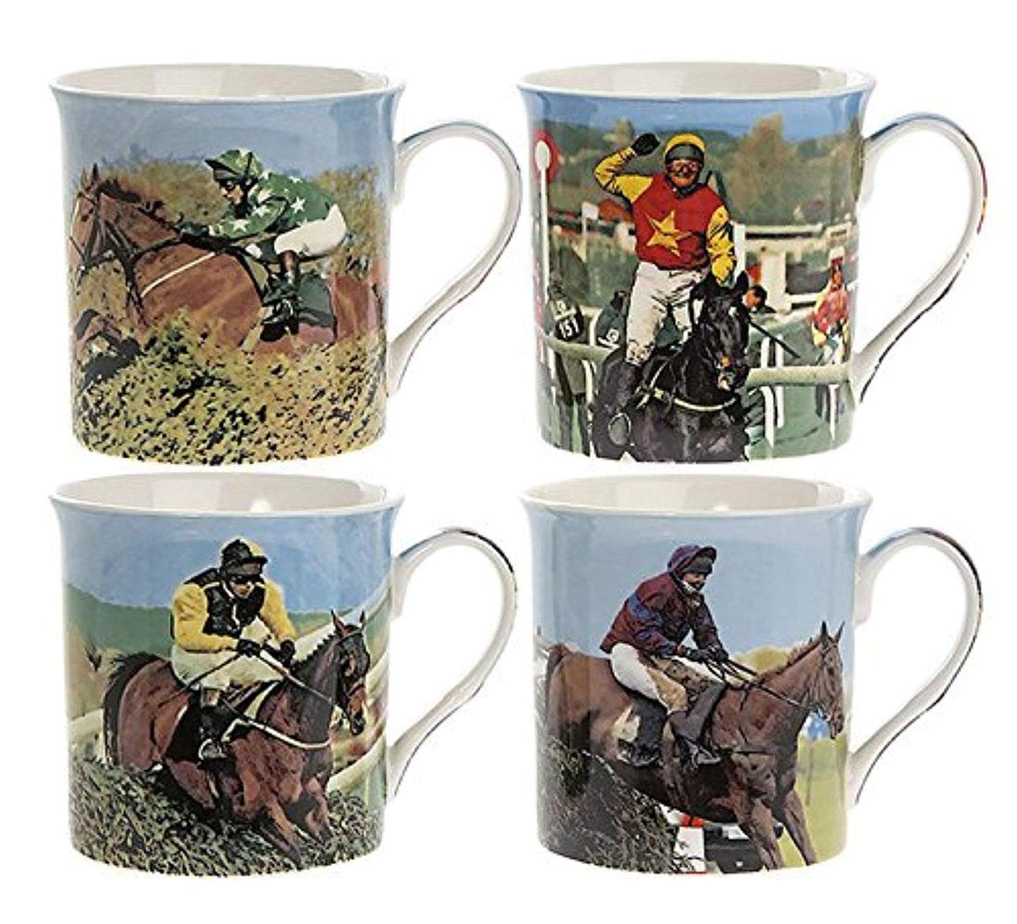 Lesser & Pavey LP93394 Set of 4 Race Horses Mugs