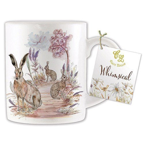 Whimsical Hare Bone China Mug - hanrattycraftsgifts.co.uk