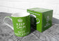 Christmas Mug - KEEP CALM I'VE GOT MISTLETOE - Green & White Fine China Mug Presented In A Gift Box - hanrattycraftsgifts.co.uk