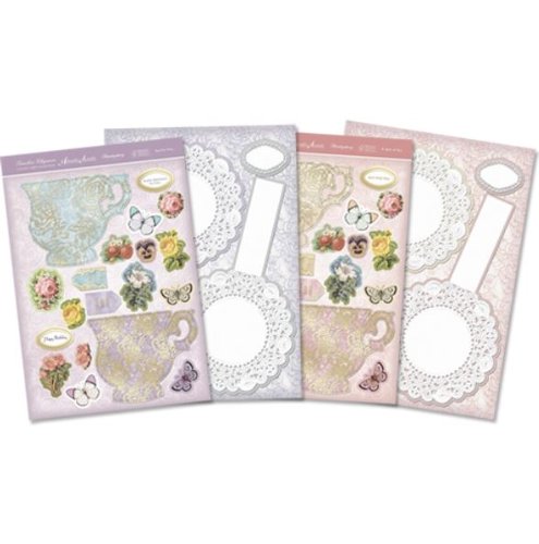 hunkydory adorable scorable timeless elegance tea cup easel cards - hanrattycraftsgifts.co.uk