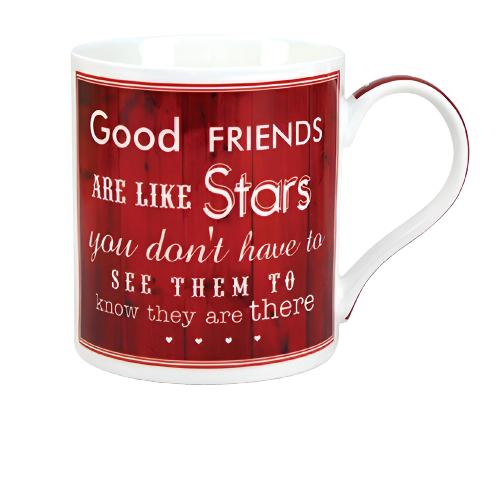 vintage friend stars china mug x1 - hanrattycraftsgifts.co.uk