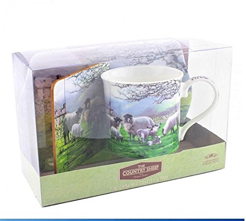 the farmyard cow mug coaster tray set - hanrattycraftsgifts.co.uk