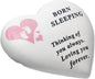 Baby Graveside Memorial Heart Ornament Footprints - Born Sleeping - Pink / Girl