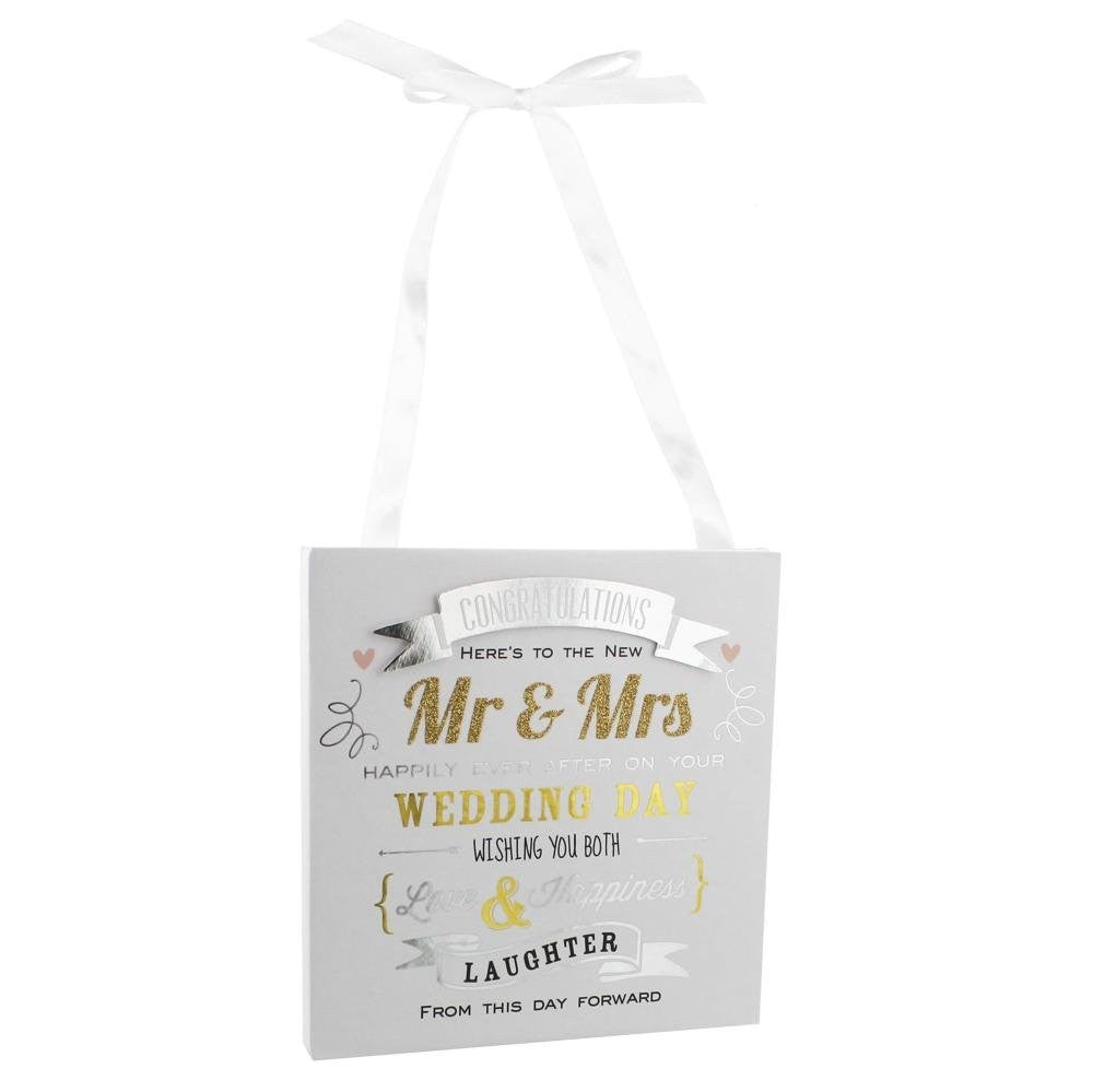 Wedding Congratulation Wall Plaque Gift - hanrattycraftsgifts.co.uk