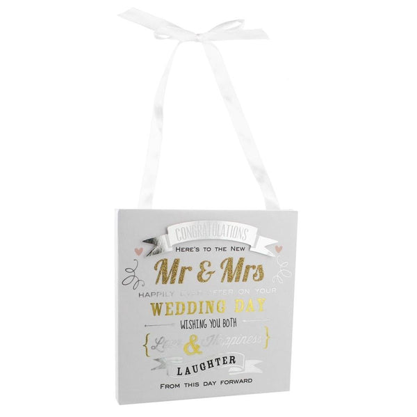 Wedding Congratulation Wall Plaque Gift - hanrattycraftsgifts.co.uk