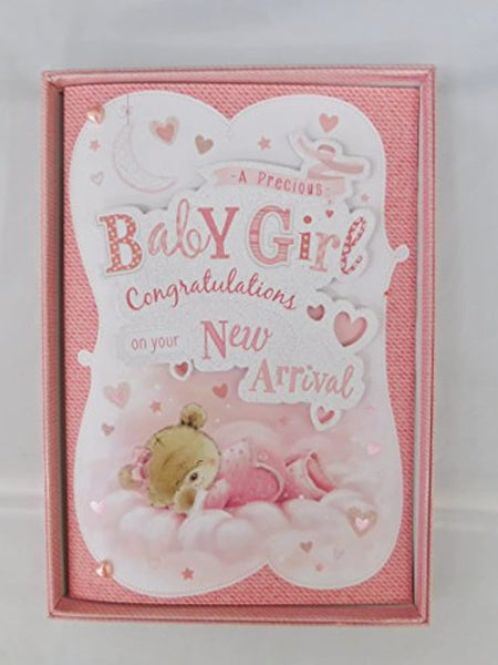 Girl birth card in a box
