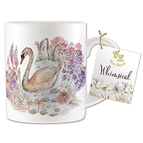 whimsical swan mug - hanrattycraftsgifts.co.uk