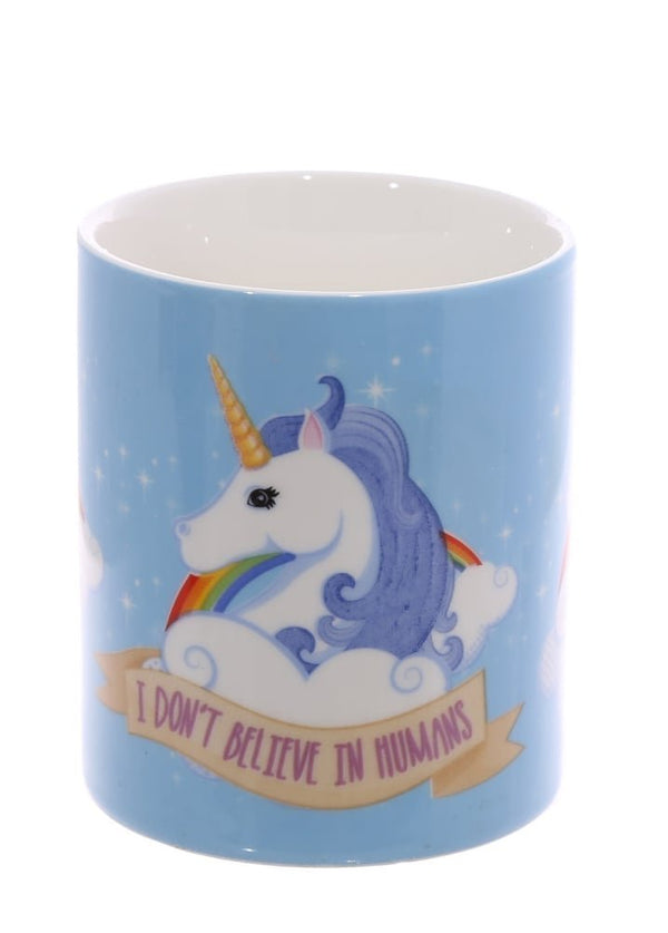 Kaycegifts Fun New Bone China Mug - Unicorn Mug I Dont Believe In Humans - hanrattycraftsgifts.co.uk