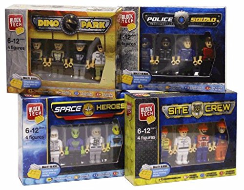 Block Tech Figures 4 Asst Police Squad - hanrattycraftsgifts.co.uk