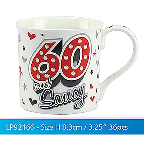 Birthday Mug Saucy 60 - hanrattycraftsgifts.co.uk