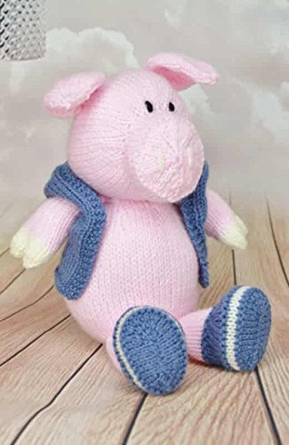 KNITTING PATTERN Pig in Jacket Soft Toy From Knitting by Post - hanrattycraftsgifts.co.uk