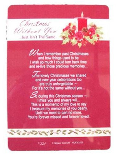 Graveside Memorial Christmas Card & Holder -Christmas Without You - 3520 - hanrattycraftsgifts.co.uk