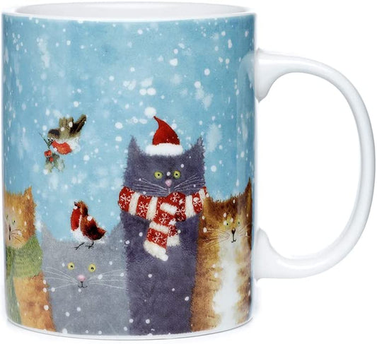 Puckator XMUG65 Jan Pashley Christmas Cat Porcelain Mug