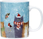 Puckator XMUG65 Jan Pashley Christmas Cat Porcelain Mug