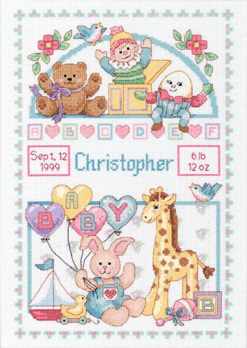 Dimensions Counted Cross Stitch Kit, Baby Birth Record - hanrattycraftsgifts.co.uk