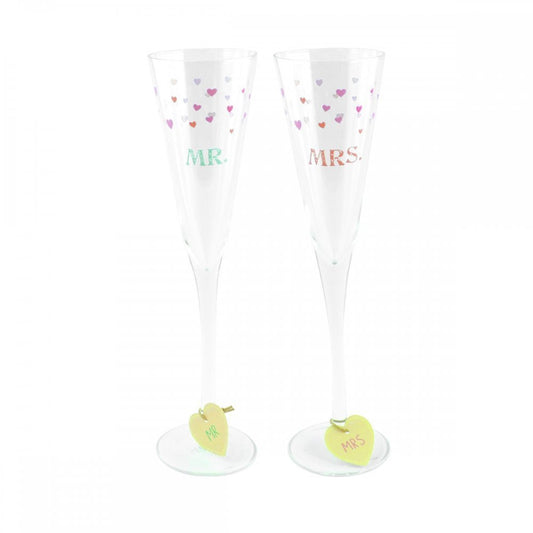 Wedding Boutique Mr and Mrs Champagne Flutes - hanrattycraftsgifts.co.uk