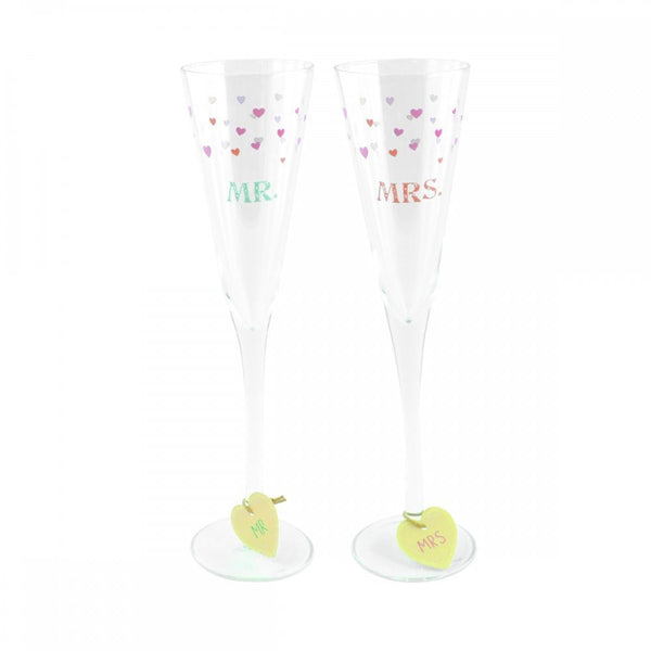 Wedding Boutique Mr and Mrs Champagne Flutes - hanrattycraftsgifts.co.uk