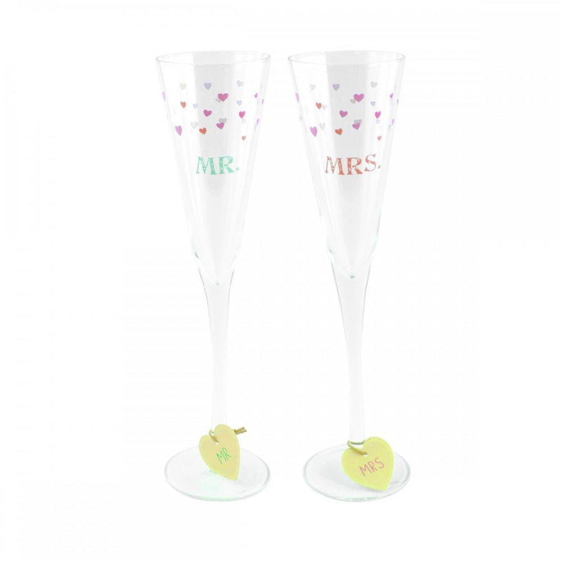Wedding Boutique Mr and Mrs Champagne Flutes - hanrattycraftsgifts.co.uk