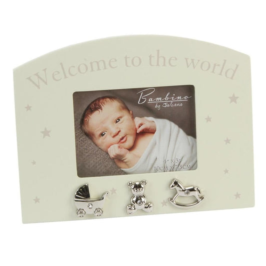 Bambino By Juliana Photo Frame - Welcome to the World - 5" x 3" - CG338 - New - hanrattycraftsgifts.co.uk