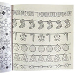 Colouring Therapy, Christmas Premium Adult Colouring Book - 60 Designs to Colour - Size 210mm x 210mm - hanrattycraftsgifts.co.uk