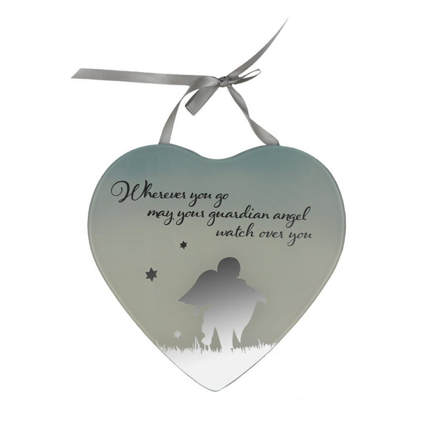 Guardian Angel - Wherever you go may your guardian angel watch over you Reflections from the Heart Mirrored Hanging Plaque - hanrattycraftsgifts.co.uk
