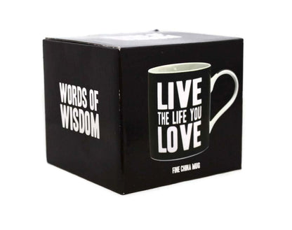 Live The Life You Love Words Of Wisdom Fine China Mug - hanrattycraftsgifts.co.uk
