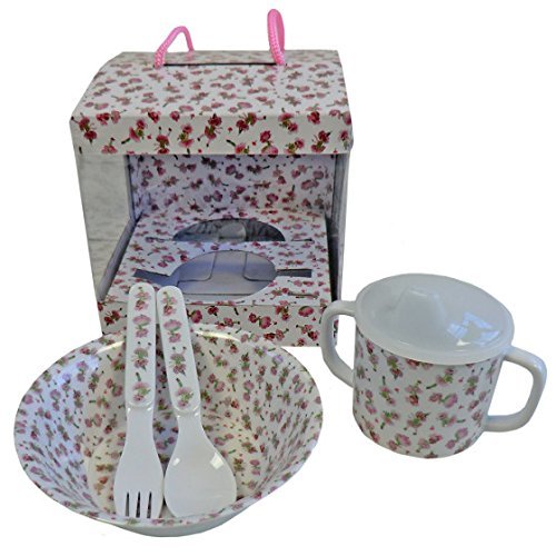 Garden Fairy Melamine Feeding Set by Powell Craft - hanrattycraftsgifts.co.uk