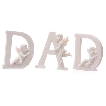 White Cherub D A D Letters - Set of 3 Letters - hanrattycraftsgifts.co.uk