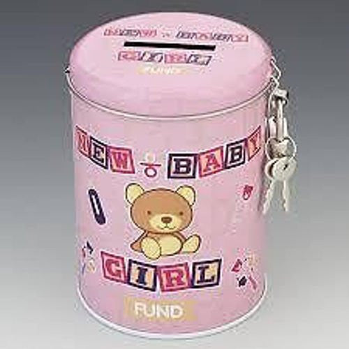 Boxer Gifts New Baby Girl Fund Tin - hanrattycraftsgifts.co.uk