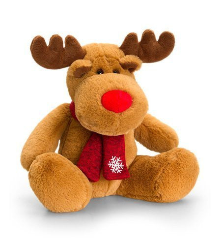 Keel Toys Deluxe 25cm Reindeer with Red Scarf ... - hanrattycraftsgifts.co.uk