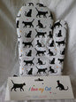 I Love My Cat White Single Oven Glove Mitt Black Cats Cooking Baking Gift Idea - hanrattycraftsgifts.co.uk