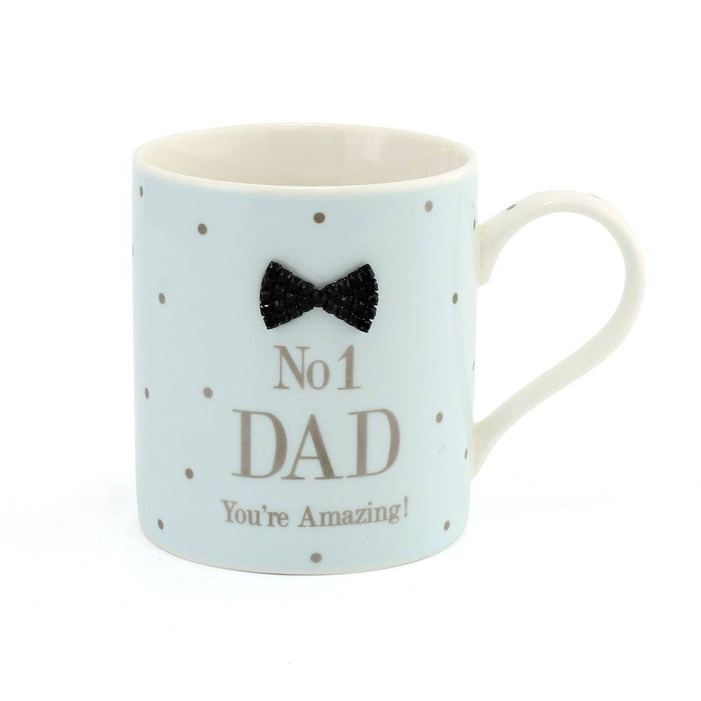 Lesser & Pavey Mad Dots Black Tie No.1 Dad Mug, Blue - hanrattycraftsgifts.co.uk
