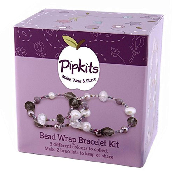 Pipkits Jewellery Making Beaded Wrap Bracelet Kit - Pink - hanrattycraftsgifts.co.uk