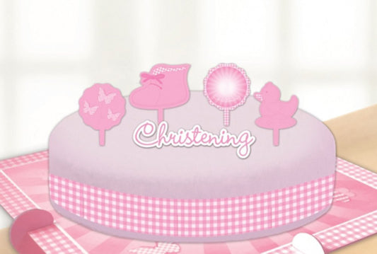 Amscan Christening Booties Cake Decorating Kits, Pink - hanrattycraftsgifts.co.uk