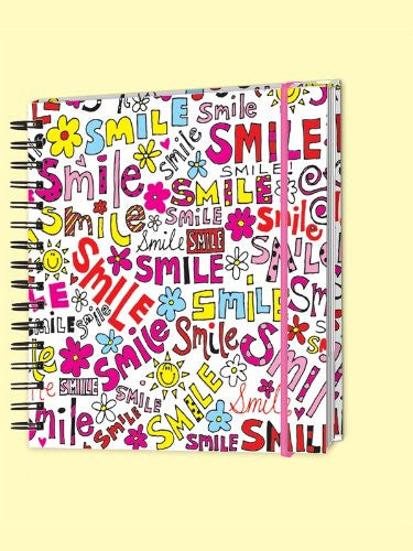 smile square hardback linned wire bound notebook - hanrattycraftsgifts.co.uk