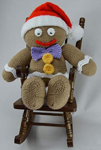 Knitting Pattern for a Gingerbread Man soft toy - hanrattycraftsgifts.co.uk