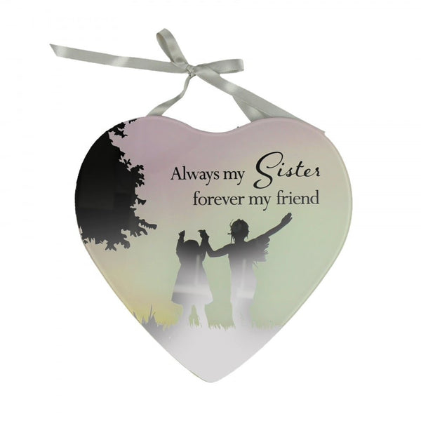Always my Sister Forever my Friend- Reflections from the Heart Mirrored Hanging Plaque - hanrattycraftsgifts.co.uk