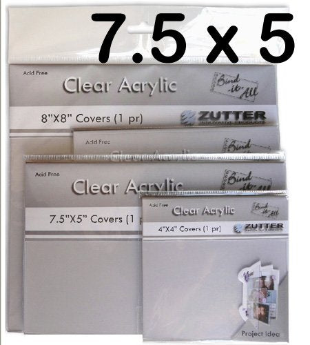 Zutter 2792 7-1/2 by 5-Inch Clear Acrylic Cover Pair by Zutter Innovative Products - hanrattycraftsgifts.co.uk