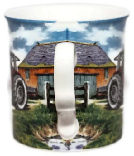Massey Ferguson 595 Farm Tractor - Fine Art Watercolour China Gift Mug - hanrattycraftsgifts.co.uk