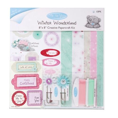 Papermania 8 x 8" Creative Papercraft Kit Winter Wonderland Christmas - hanrattycraftsgifts.co.uk