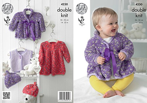 King Cole Cuddles DK Double Knitting Pattern Baby Clothes Set - Dress Coat Waistcoat & Hat (4230) - hanrattycraftsgifts.co.uk